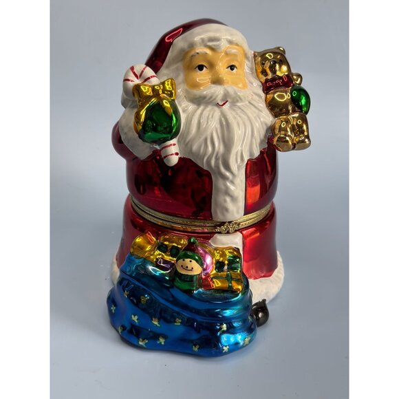 Vintage Mr. Christmas Wind-Up Musical Santa Figurine w/Rotating Scene - Picture 3 of 5